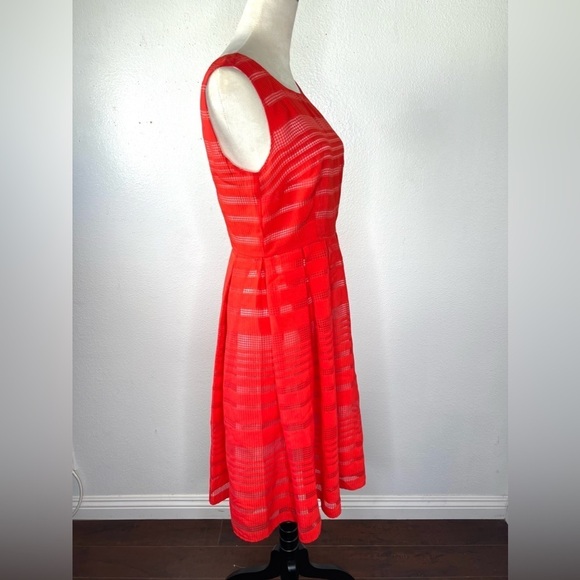 LA FEE MARABOUTEE Occasion Dress Knee Length Coral Red Sleeveless Size 38 / US 6 - Picture 5 of 11